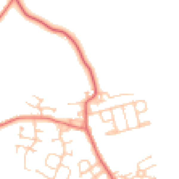 Daytime road noise heatmap for NE13 7LH