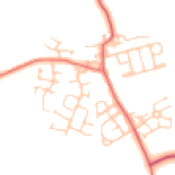 Daytime road noise heatmap for NE13 7LJ