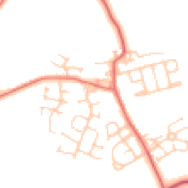 Daytime road noise heatmap for NE13 7LN