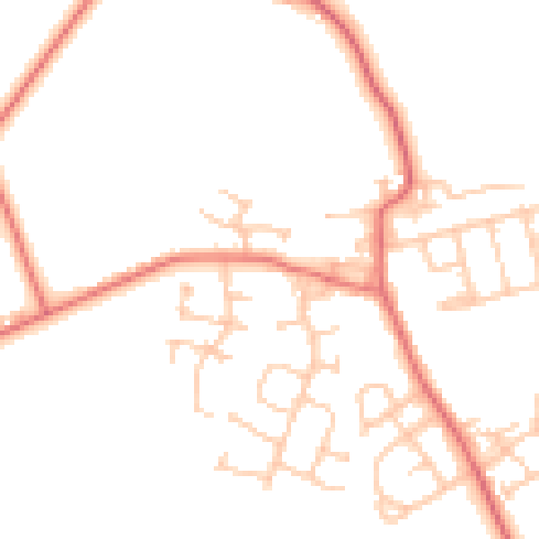 Daytime road noise heatmap for NE13 7LP
