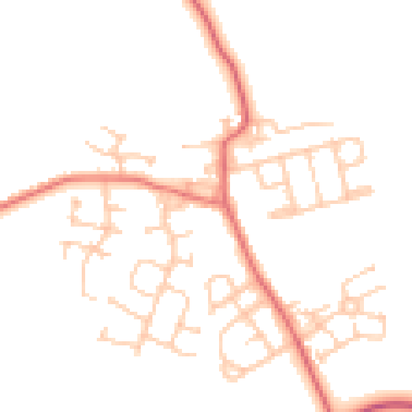 Daytime road noise heatmap for NE13 7LQ