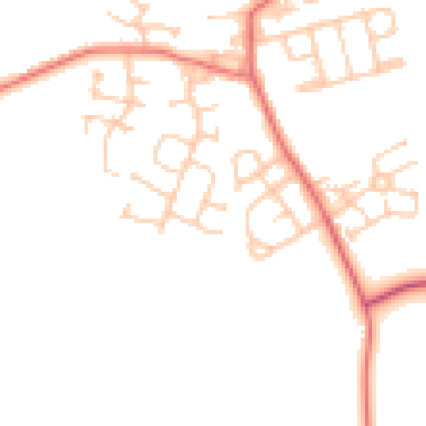 Daytime road noise heatmap for NE13 7LT