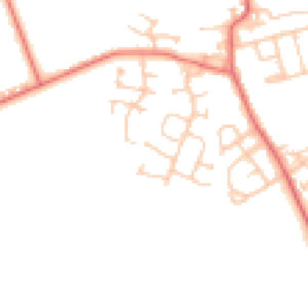 Daytime road noise heatmap for NE13 7LX