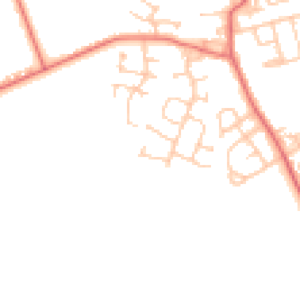 Daytime road noise heatmap for NE13 7LY