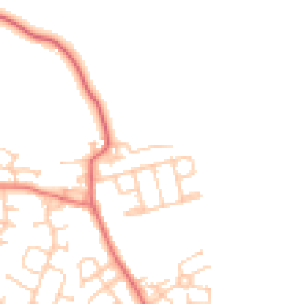 Daytime road noise heatmap for NE13 7NA