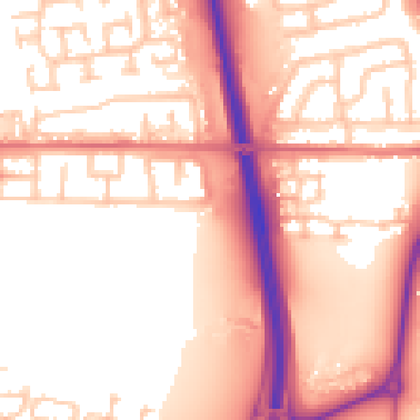 Daytime road noise heatmap for NE13 7NE