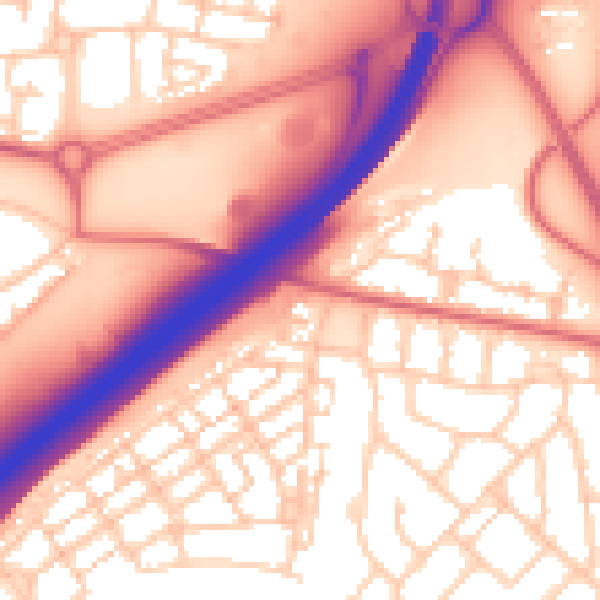 Daytime road noise heatmap for NE13 7NS