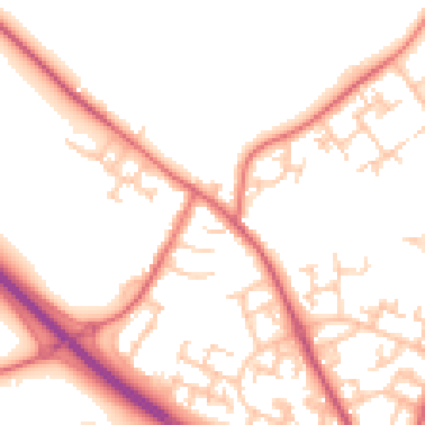 Daytime road noise heatmap for NE13 8AA
