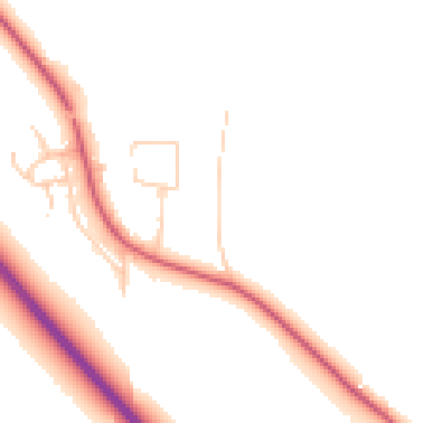 Daytime road noise heatmap for NE13 8AN