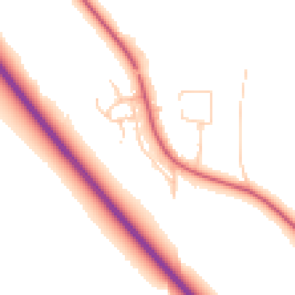 Daytime road noise heatmap for NE13 8AR