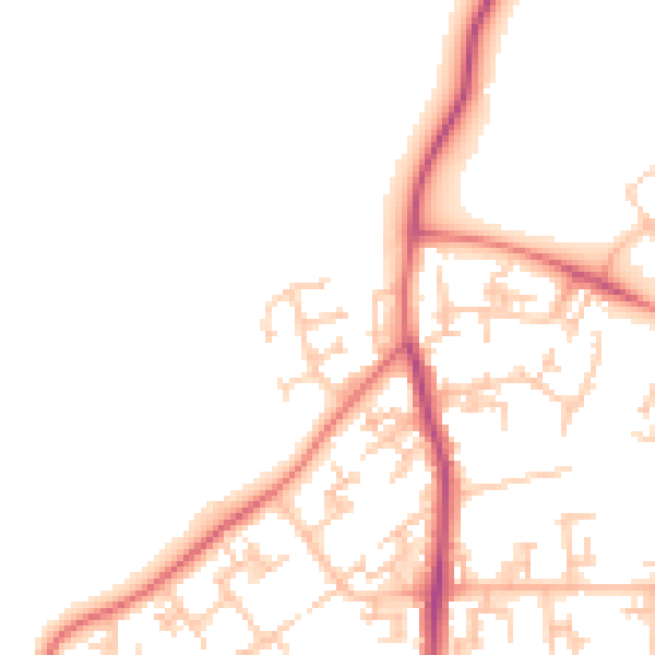 Daytime road noise heatmap for NE13 8BA