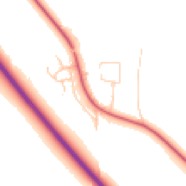Daytime road noise heatmap for NE13 8BG