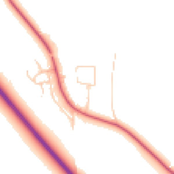 Daytime road noise heatmap for NE13 8BJ