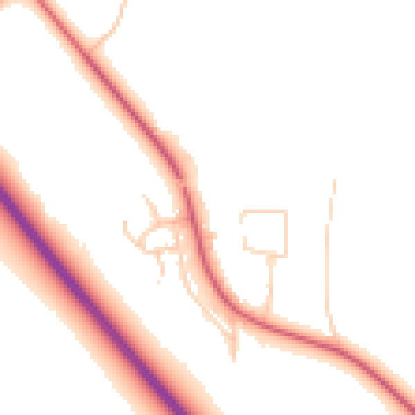 Daytime road noise heatmap for NE13 8BL