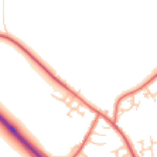 Daytime road noise heatmap for NE13 8BQ