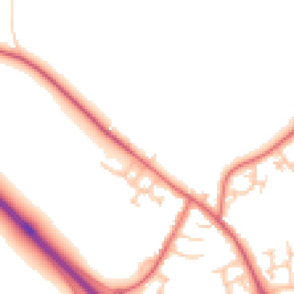 Daytime road noise heatmap for NE13 8BX