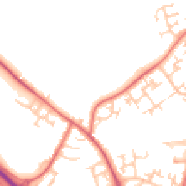 Daytime road noise heatmap for NE13 8DB
