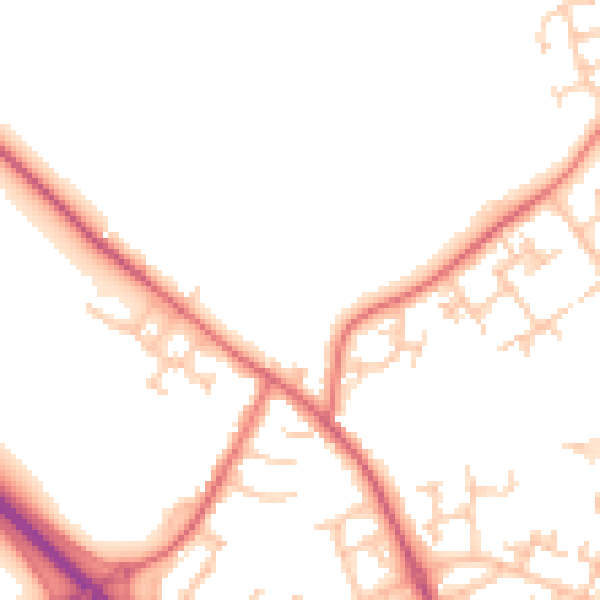 Daytime road noise heatmap for NE13 8DD