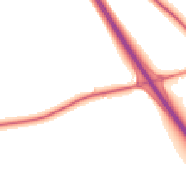 Daytime road noise heatmap for NE13 8DE