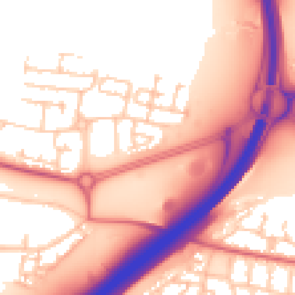 Daytime road noise heatmap for NE13 9BP