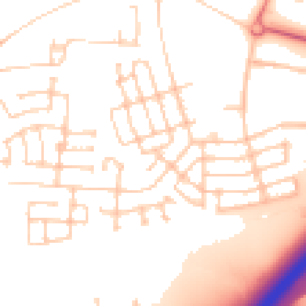 Daytime road noise heatmap for NE13 9BW