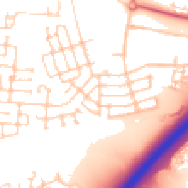 Daytime road noise heatmap for NE13 9DA