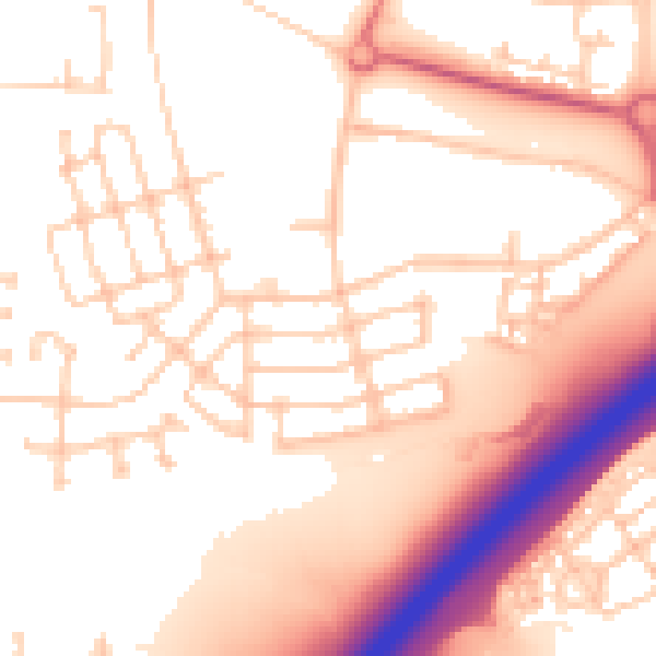 Daytime road noise heatmap for NE13 9DB