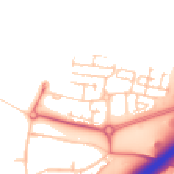 Daytime road noise heatmap for NE13 9DH