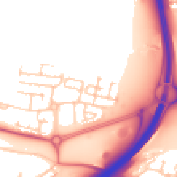 Daytime road noise heatmap for NE13 9DQ