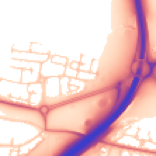 Daytime road noise heatmap for NE13 9DR