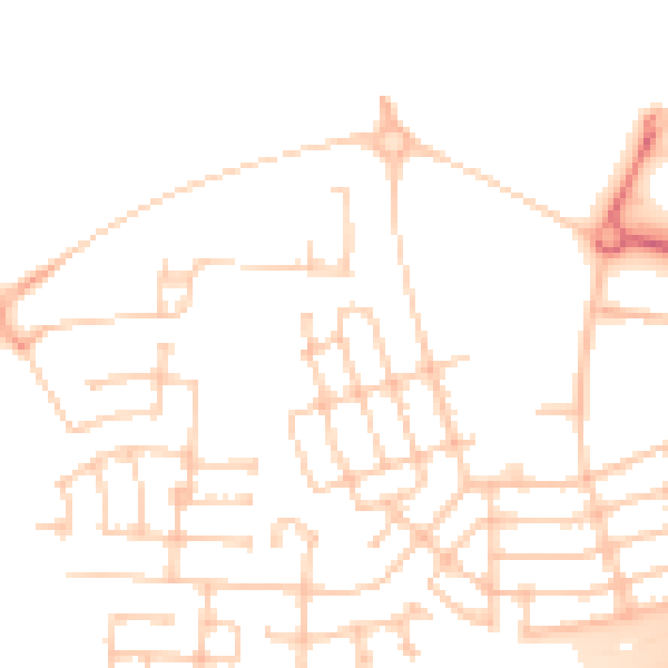 Daytime road noise heatmap for NE13 9GB