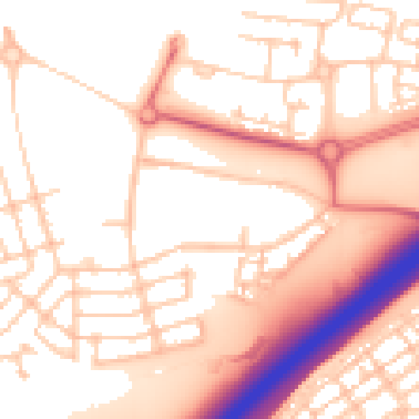 Daytime road noise heatmap for NE13 9NY