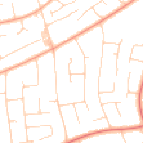 Daytime road noise heatmap for NE20 9DR
