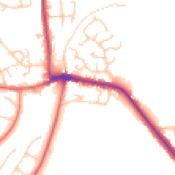 Daytime road noise heatmap for NE20 9EE