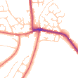 Daytime road noise heatmap for NE20 9EG
