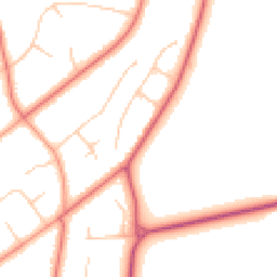 Daytime road noise heatmap for NE20 9EL