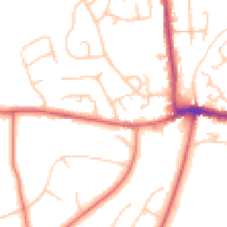 Daytime road noise heatmap for NE20 9HZ