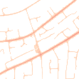 Daytime road noise heatmap for NE20 9PN