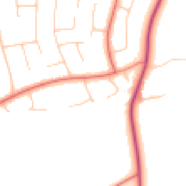 Daytime road noise heatmap for NE20 9RP