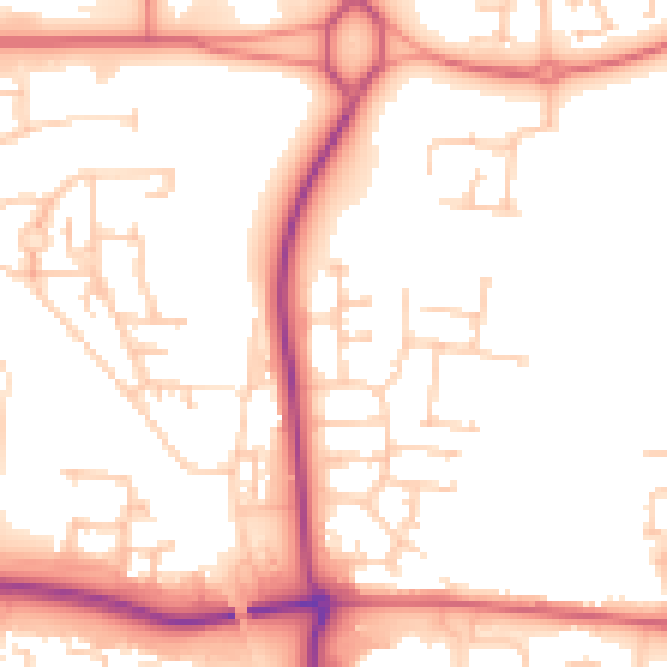 Daytime road noise heatmap for NE23 1AE