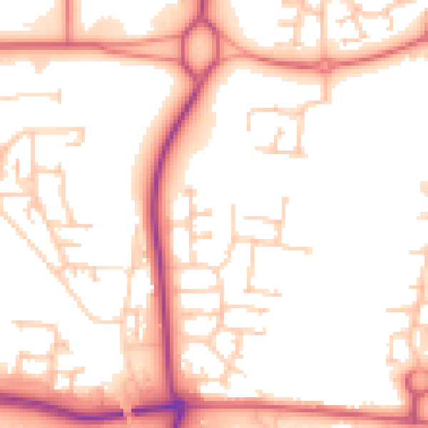 Daytime road noise heatmap for NE23 1AG