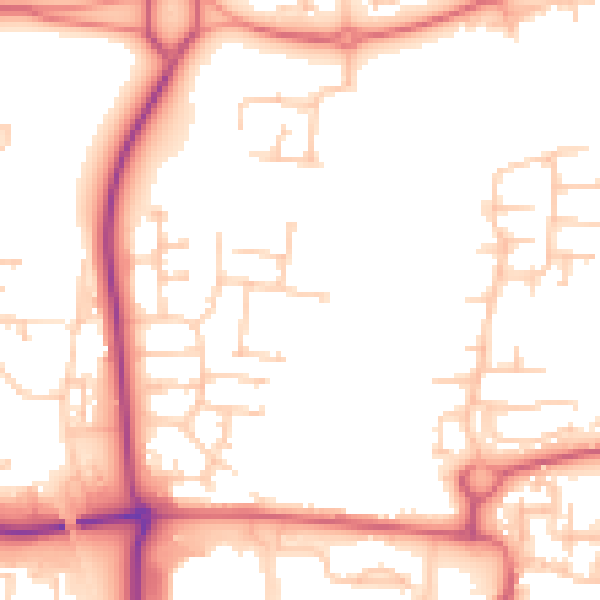 Daytime road noise heatmap for NE23 1AQ
