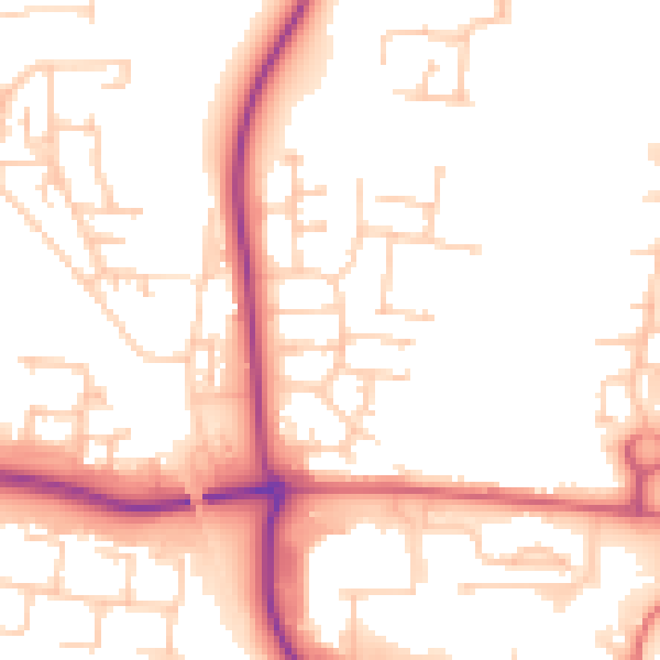 Daytime road noise heatmap for NE23 1AT