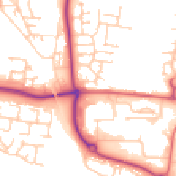Daytime road noise heatmap for NE23 1BE