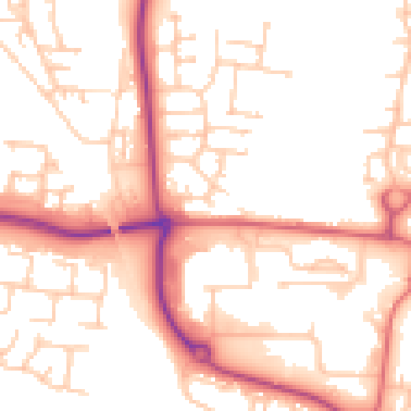 Daytime road noise heatmap for NE23 1BF