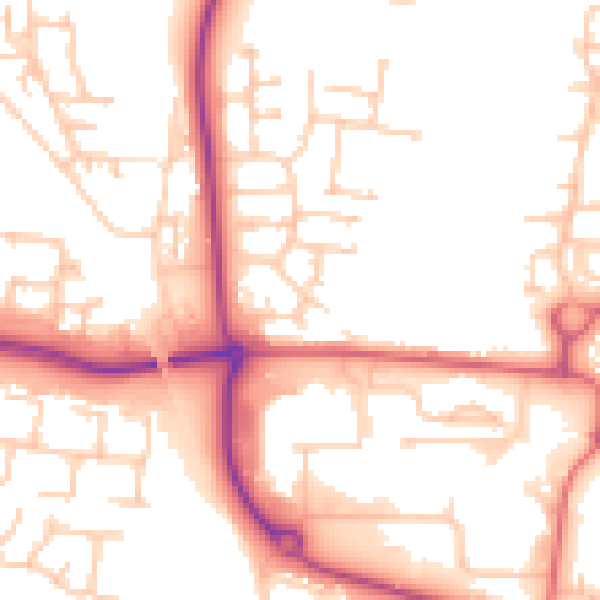 Daytime road noise heatmap for NE23 1BG