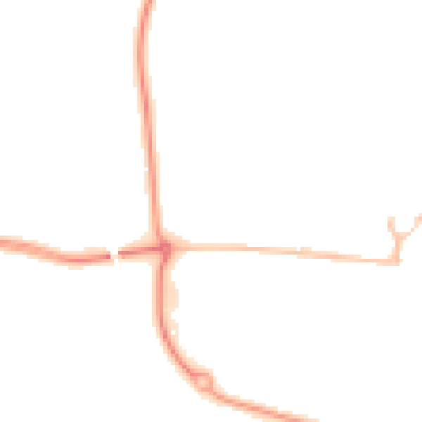 Night-time road noise heatmap for NE23 1BG