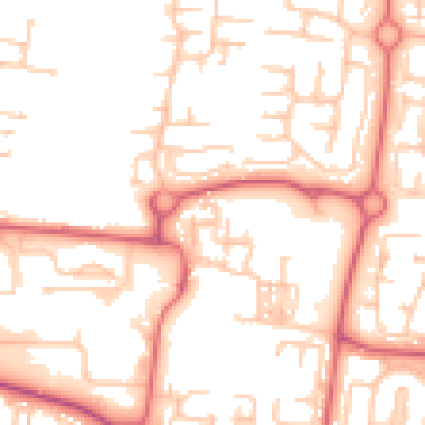 Daytime road noise heatmap for NE23 1DL