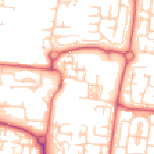 Daytime road noise heatmap for NE23 1DN
