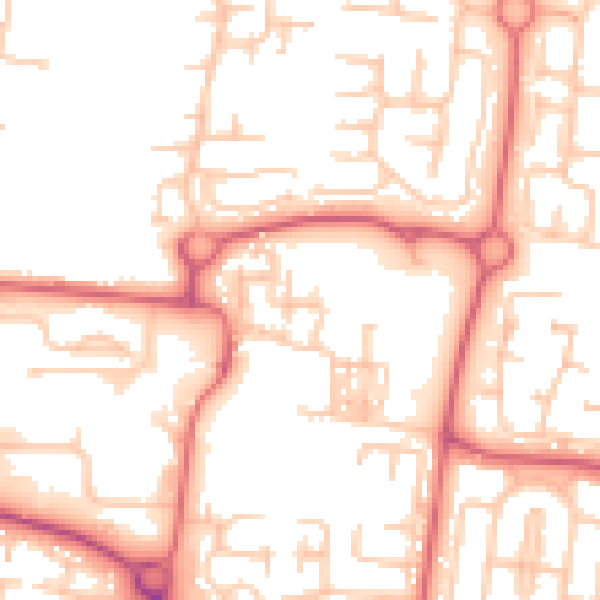 Daytime road noise heatmap for NE23 1DP